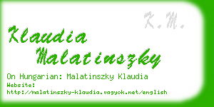 klaudia malatinszky business card